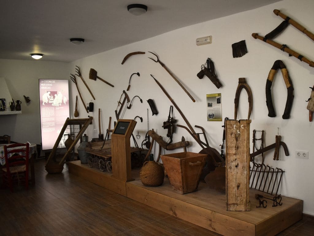 enseres e instrumentos tradicionales entre los que destacan los aperos de labranza y la matanza