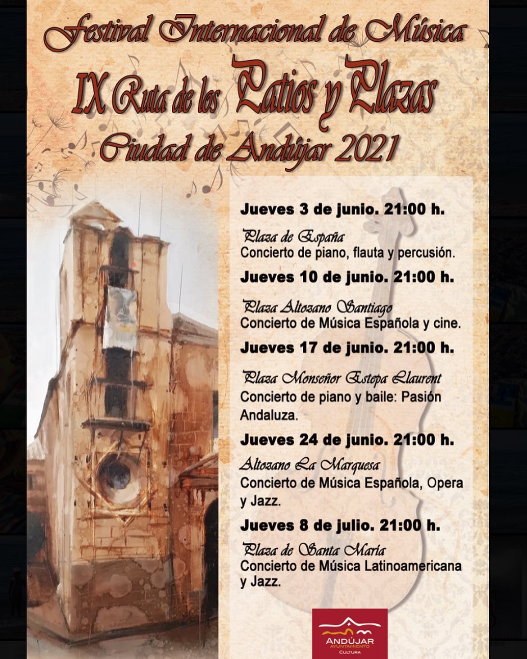 cartel del Festival de Música de Andújar